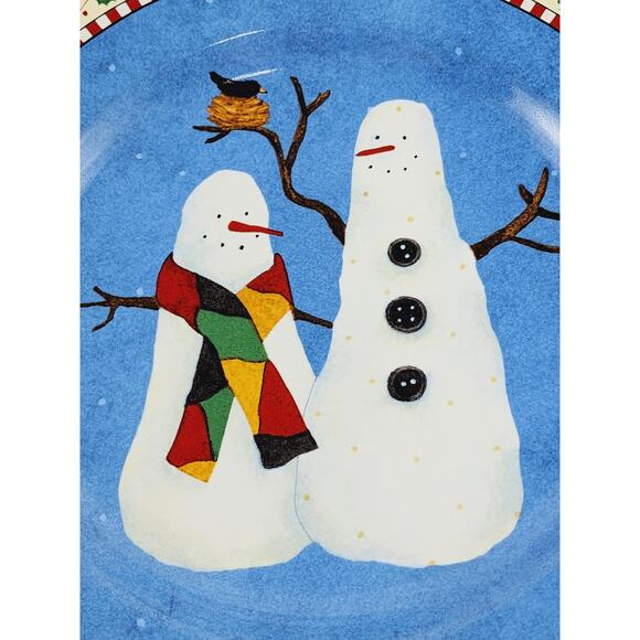 Oneida Sakura Snowman Salad Plate 8 1/4" Debbie Mumm Stoneware Dinnerware x 4 - Picture 10 of 14